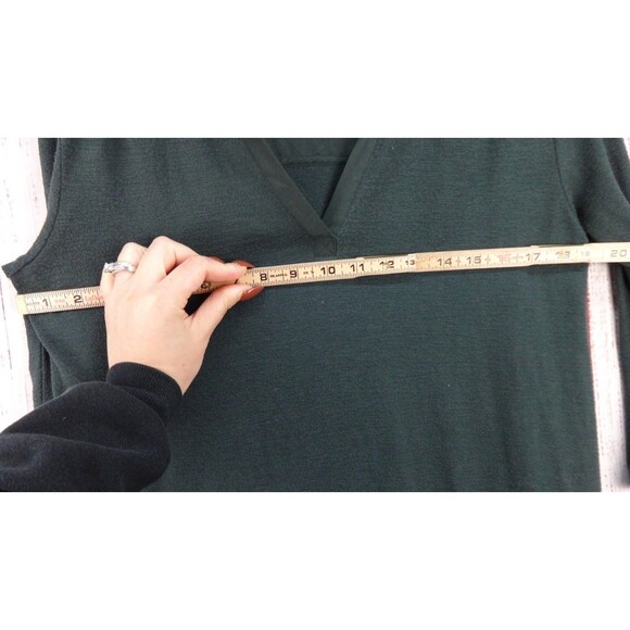 41 Hawthorn Blouse Womens Medium Green Long Sleeve V-Neck Casual Fall Pullover - Picture 6 of 6